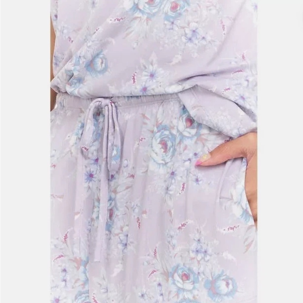 Flora Nikrooz Silky Soft Floral Lilac Pajama Lounge Set Coquette Cottagecore XL - Picture 7 of 16
